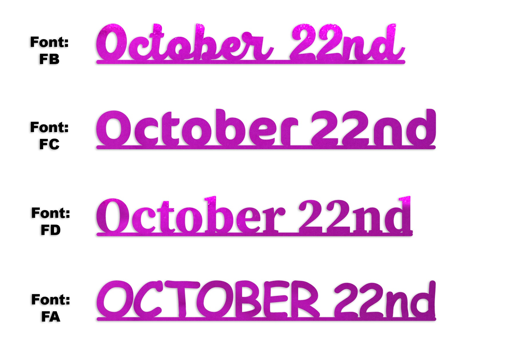 Custom-Fetti Date - OCTOBER 22nd Fuchsia