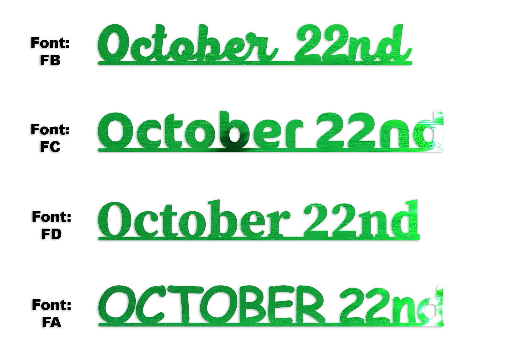 Custom-Fetti Date - OCTOBER 22nd Green