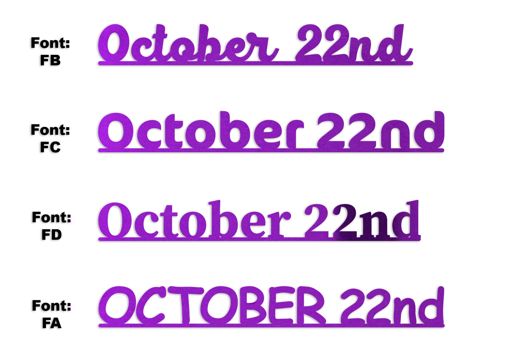 Custom-Fetti Date - OCTOBER 22nd Purple